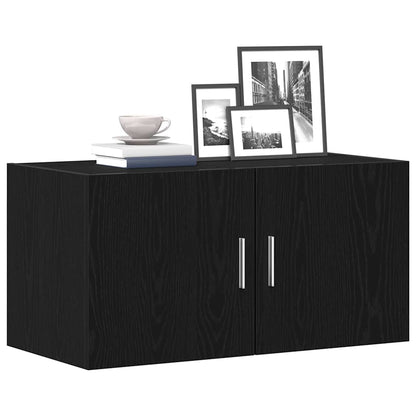 Wall Cabinet Black Oak 80x39x40 cm Engineered Wood