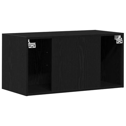 Wall Cabinet Black Oak 80x39x40 cm Engineered Wood