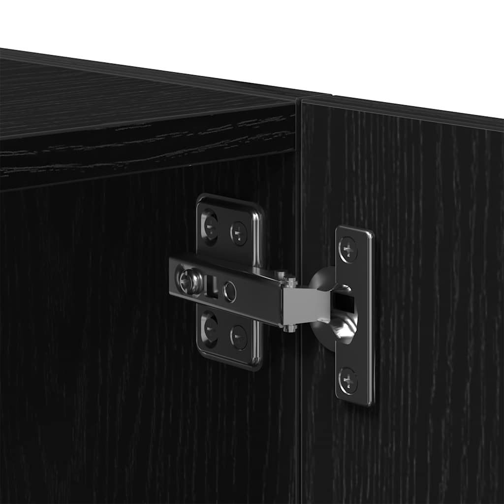 Wall Cabinet Black Oak 80x39x40 cm Engineered Wood