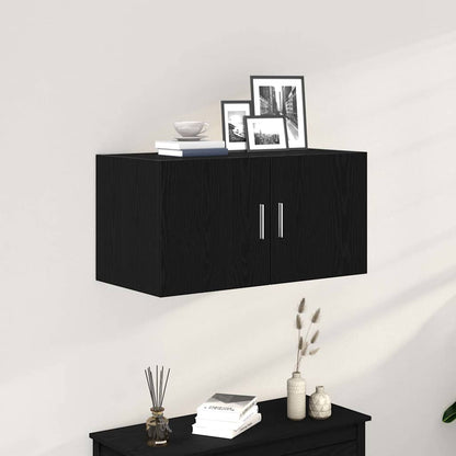 Wall Cabinet Black Oak 80x39x40 cm Engineered Wood