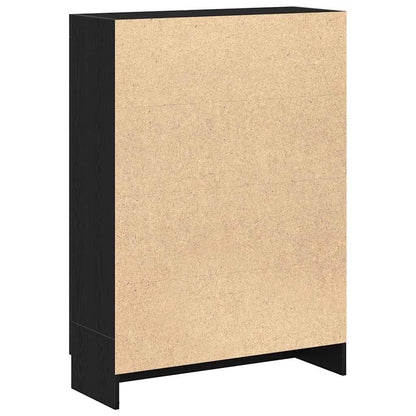 Book Cabinet Black Oak 82.5x30.5x115 cm Engineered Wood