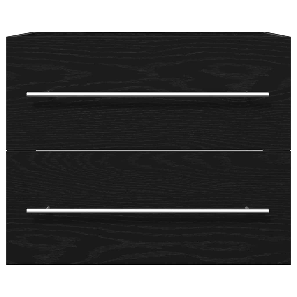 Bathroom Sink Cabinet Black Oak 60x38.5x48 cm Engineered Wood