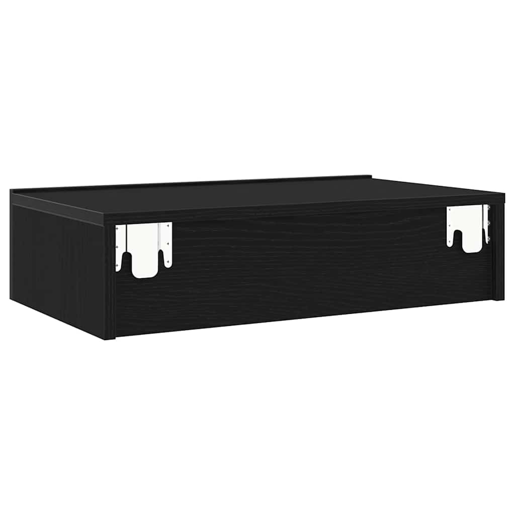 TV Cabinets with LED Lights 2 pcs Black Oak 60x35x15.5 cm