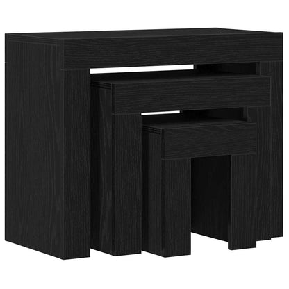 Nesting Tables 3 pcs Black Oak Engineered Wood