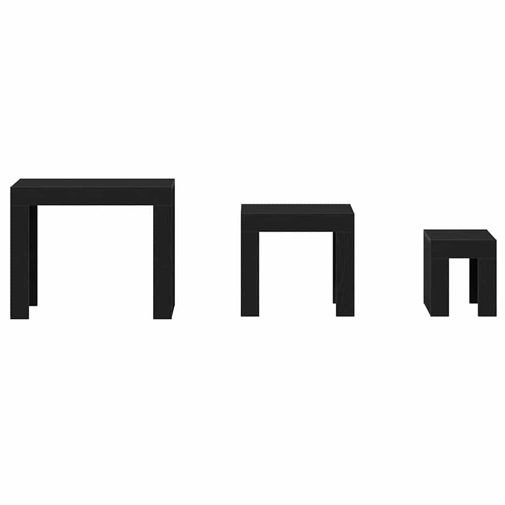 Nesting Tables 3 pcs Black Oak Engineered Wood