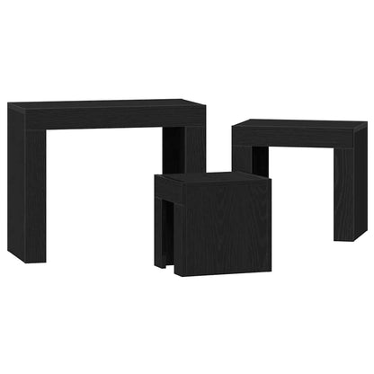 Nesting Tables 3 pcs Black Oak Engineered Wood