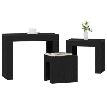 Nesting Tables 3 pcs Black Oak Engineered Wood