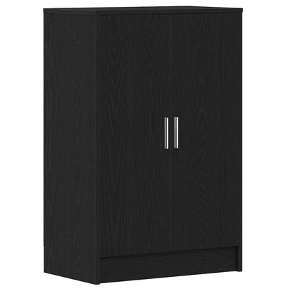 Shoe Cabinet Black Oak 60x35x92 cm Engineered Wood