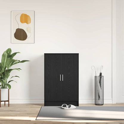 Shoe Cabinet Black Oak 60x35x92 cm Engineered Wood