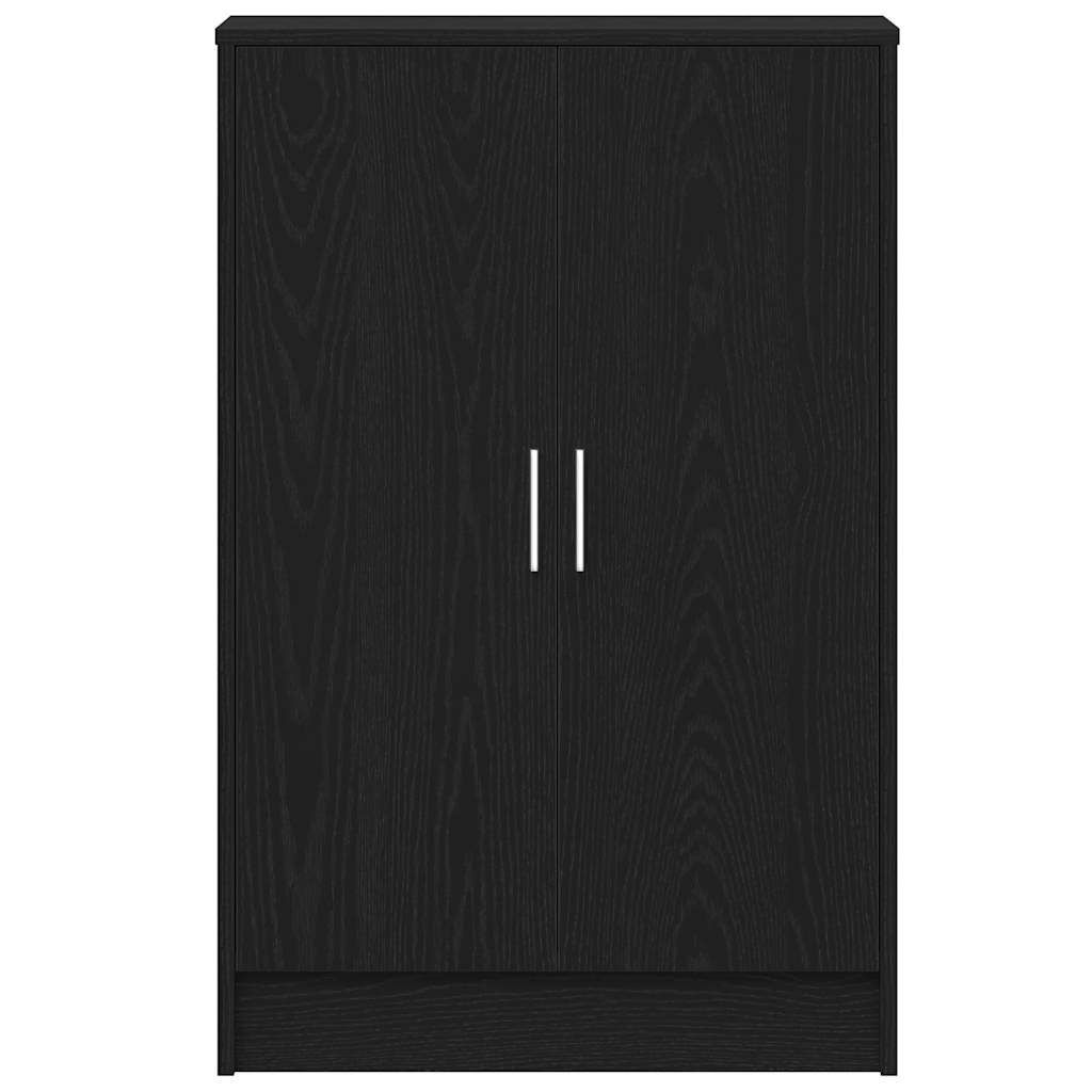 Shoe Cabinet Black Oak 60x35x92 cm Engineered Wood