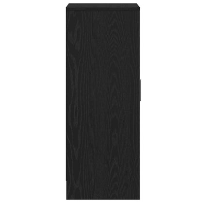 Shoe Cabinet Black Oak 60x35x92 cm Engineered Wood