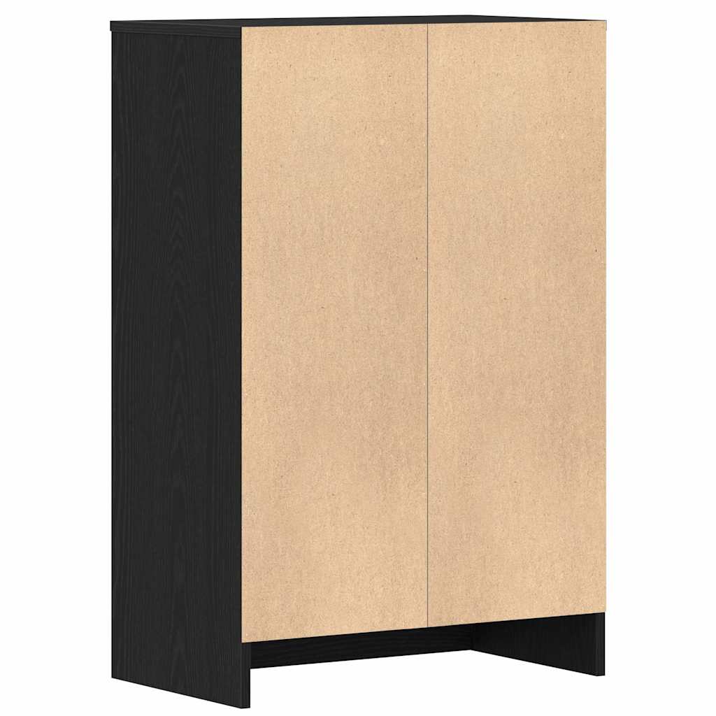 Shoe Cabinet Black Oak 60x35x92 cm Engineered Wood