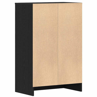 Shoe Cabinet Black Oak 60x35x92 cm Engineered Wood