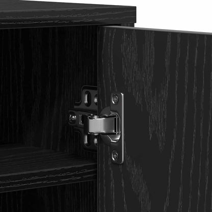 Shoe Cabinet Black Oak 60x35x92 cm Engineered Wood