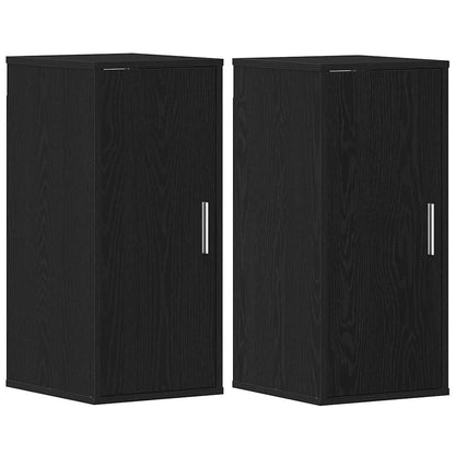 Shoe Cabinets 2 pcs Black Oak 32x35x70 cm Engineered Wood