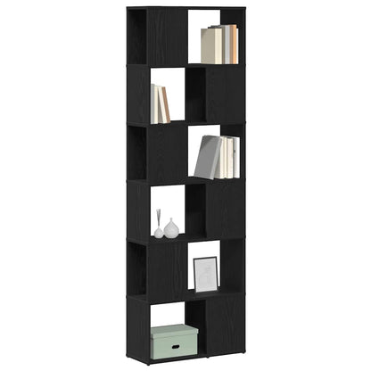 Book Cabinet/Room Divider Black Oak 60x24x186 cm