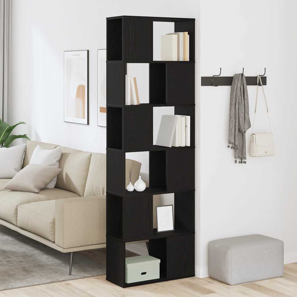 Book Cabinet/Room Divider Black Oak 60x24x186 cm