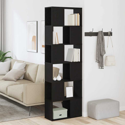 Book Cabinet/Room Divider Black Oak 60x24x186 cm