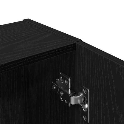 Bathroom Mirror Cabinet with Shelf Black oak 64 x 20 x 67 cm