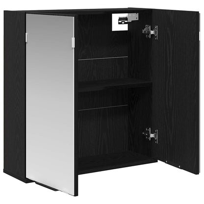 Bathroom Mirror Cabinet with Shelf Black oak 64 x 20 x 67 cm