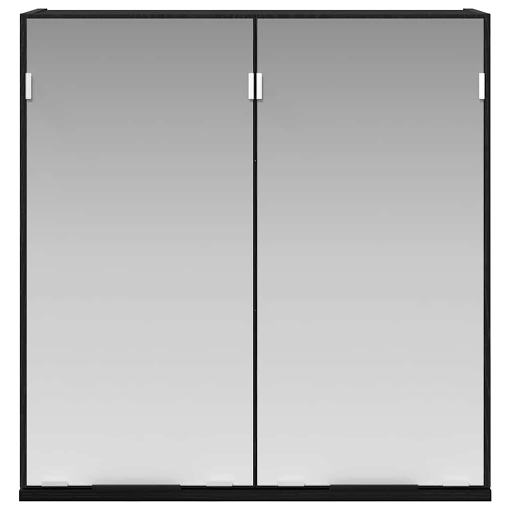 Bathroom Mirror Cabinet with Shelf Black oak 64 x 20 x 67 cm