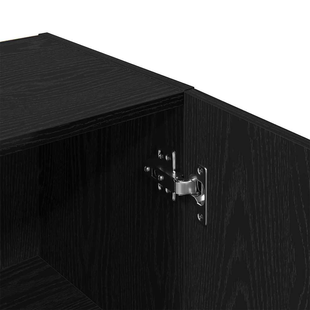 Bathroom Cabinet Black oak 61 x 61 x 188.5 cm Engineered Wood