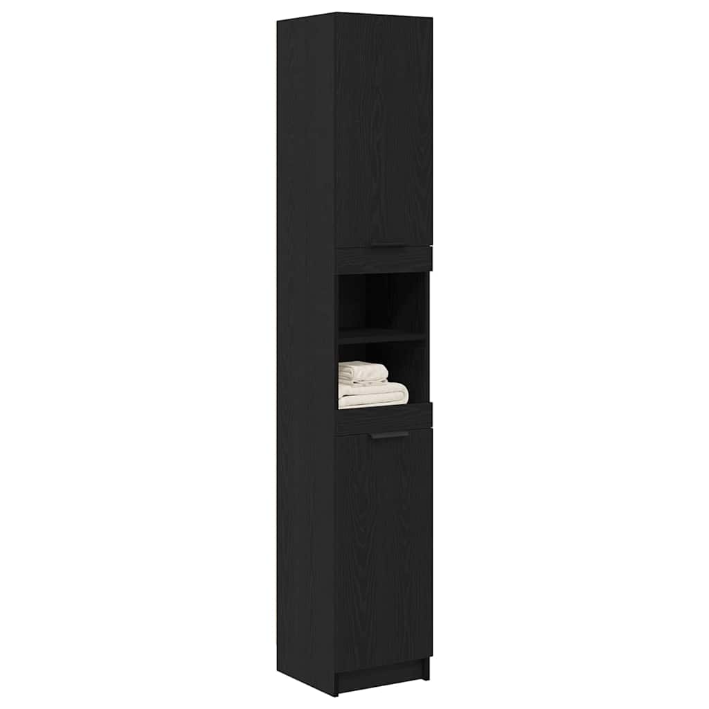 Bathroom Cabinet Black oak 61 x 61 x 188.5 cm Engineered Wood