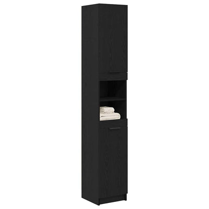 Bathroom Cabinet Black oak 61 x 61 x 188.5 cm Engineered Wood