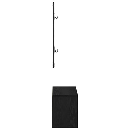 Hallway Furniture Set 4 pcs Black oak 80 x 30.5 x 40 cm