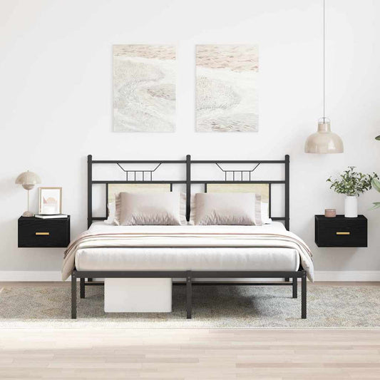 Wall-mounted Bedside Cabinet 2 pcs Black oak 35 x 35 x 20 cm