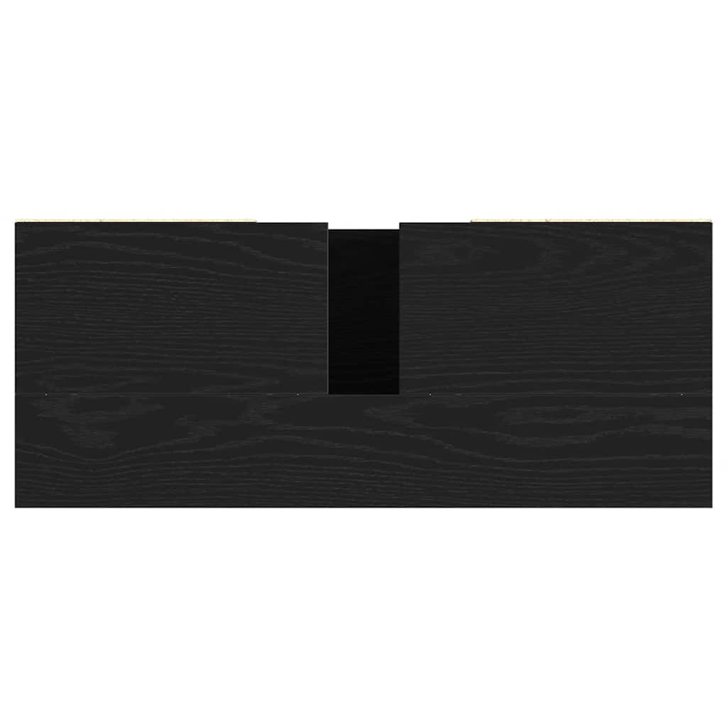 Sink Cabinet Black Oak 80x33x60 cm Engineered Wood