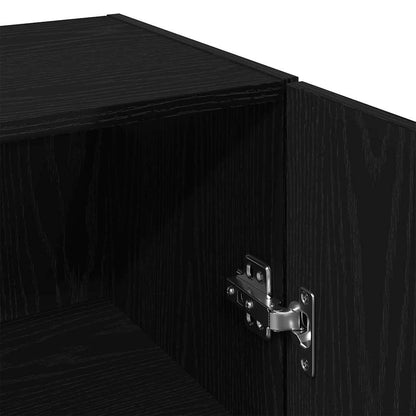 Wall Mounted Cabinet Black Oak 34.5x34x90 cm Engineered Wood