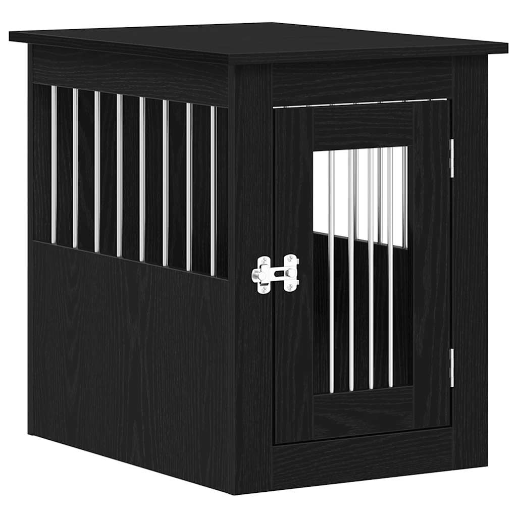 Dog Crate Furniture Black Oak 62x45x59 cm Engineered Wood