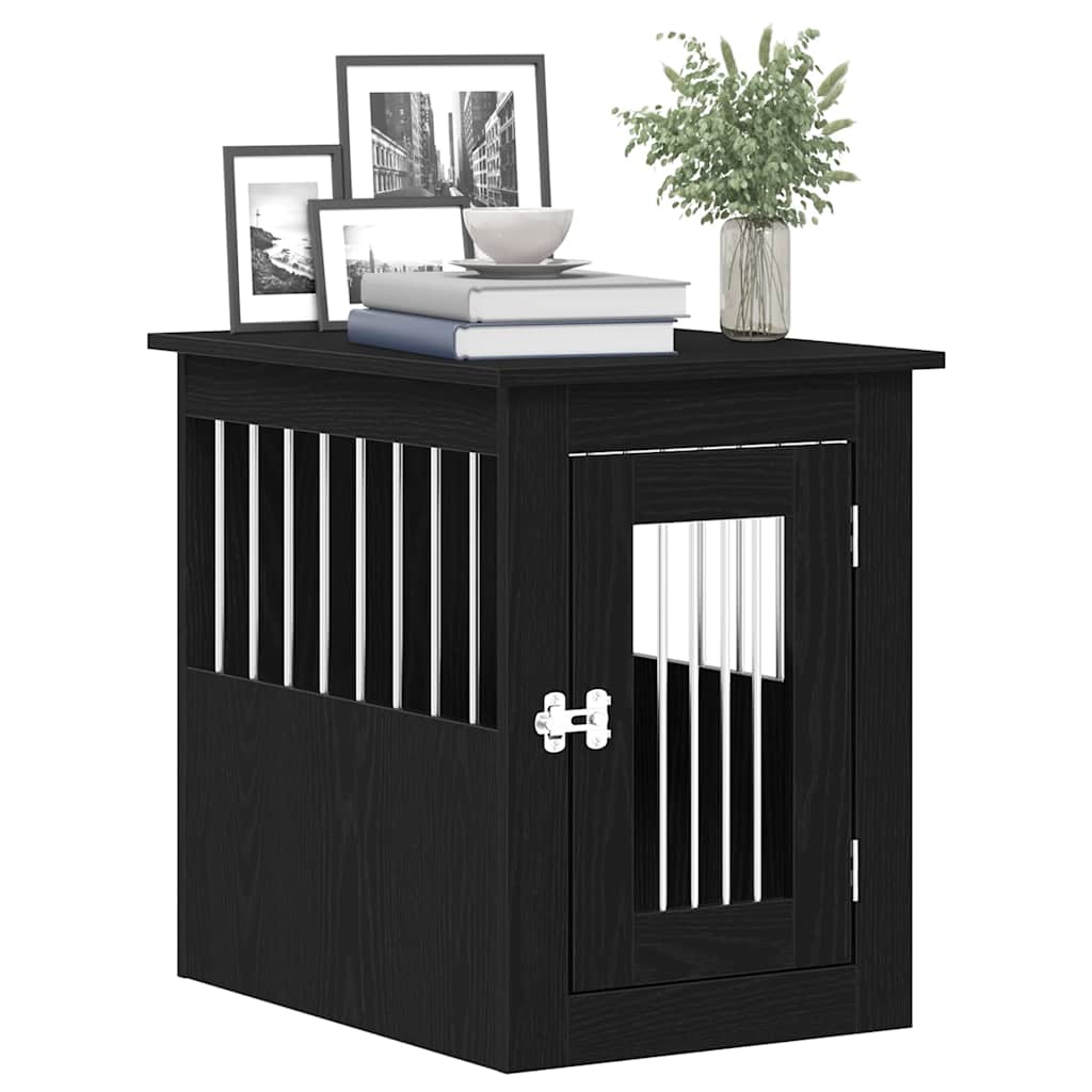 Dog Crate Furniture Black Oak 62x45x59 cm Engineered Wood
