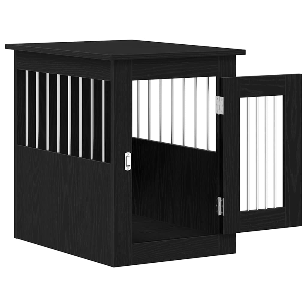 Dog Crate Furniture Black Oak 62x45x59 cm Engineered Wood