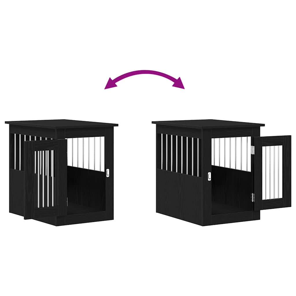 Dog Crate Furniture Black Oak 62x45x59 cm Engineered Wood
