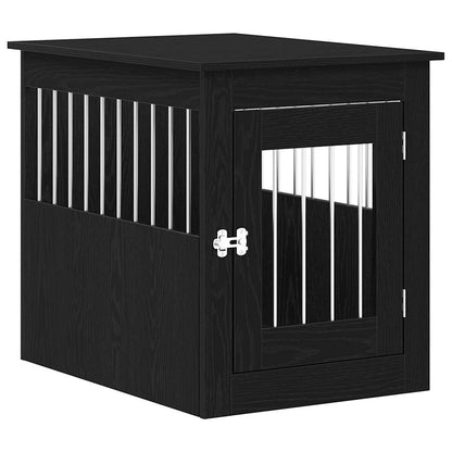 Dog Crate Furniture Black Oak 75x55x65 cm Engineered Wood