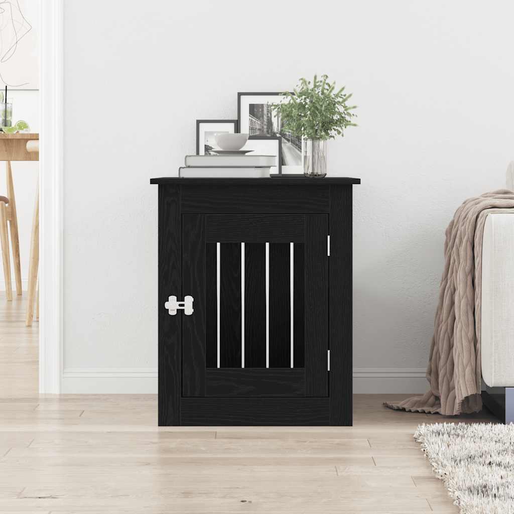 Dog Crate Furniture Black Oak 75x55x65 cm Engineered Wood
