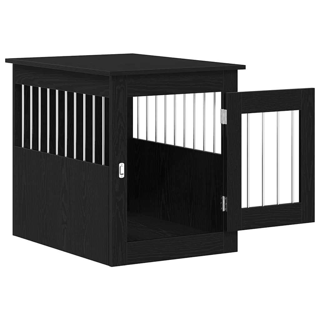 Dog Crate Furniture Black Oak 75x55x65 cm Engineered Wood