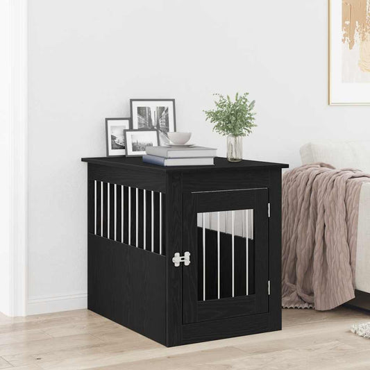 Dog Crate Furniture Black Oak 75x55x65 cm Engineered Wood