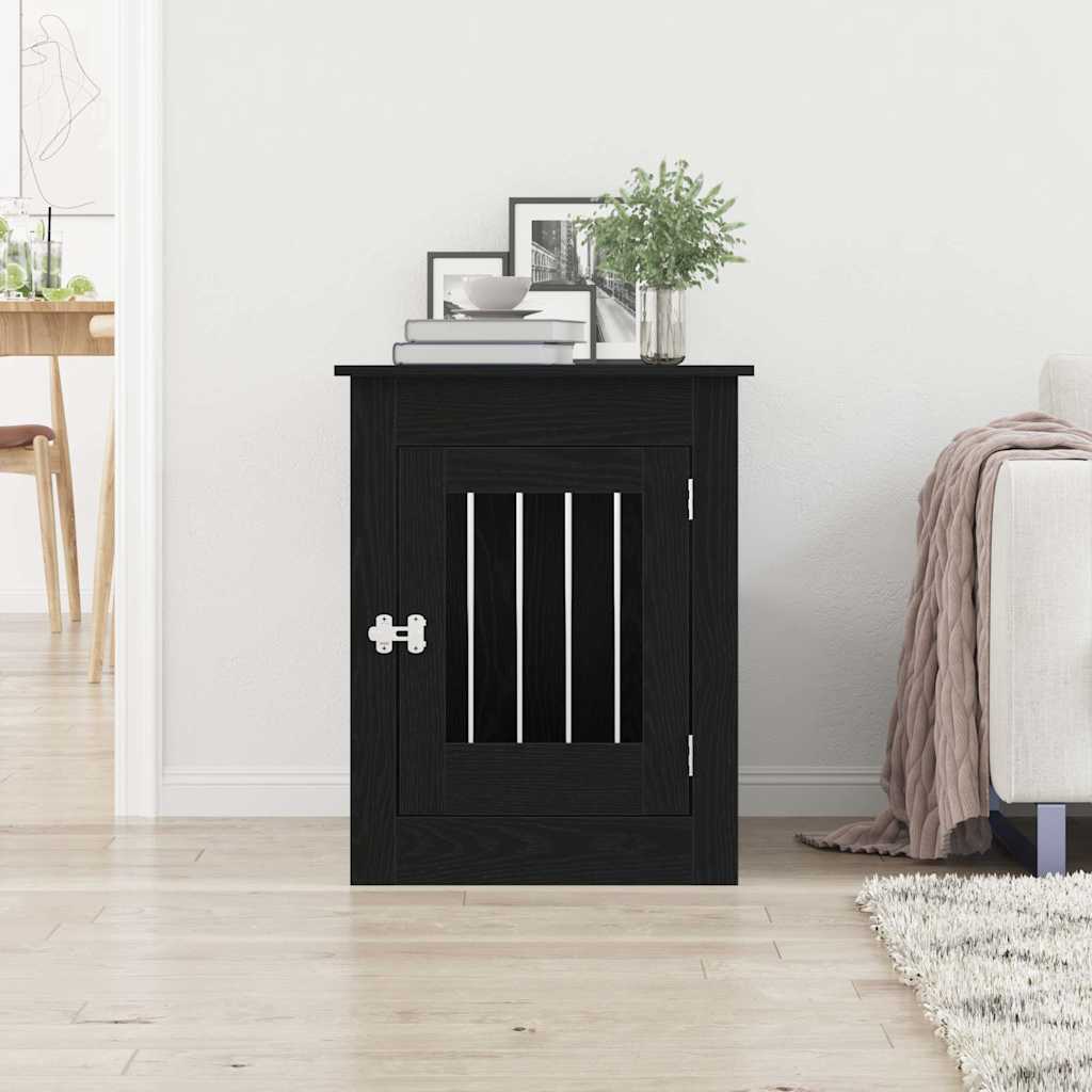 Dog Crate Furniture Black Oak 80x55x68 cm Engineered Wood