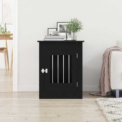Dog Crate Furniture Black Oak 80x55x68 cm Engineered Wood