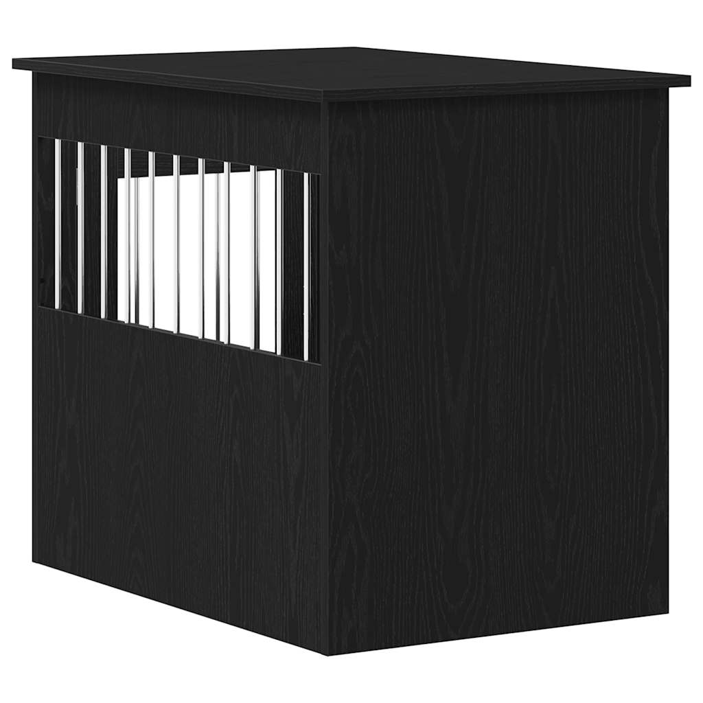 Dog Crate Furniture Black Oak 80x55x68 cm Engineered Wood