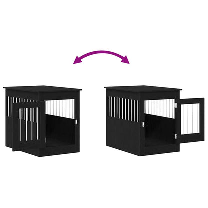 Dog Crate Furniture Black Oak 80x55x68 cm Engineered Wood