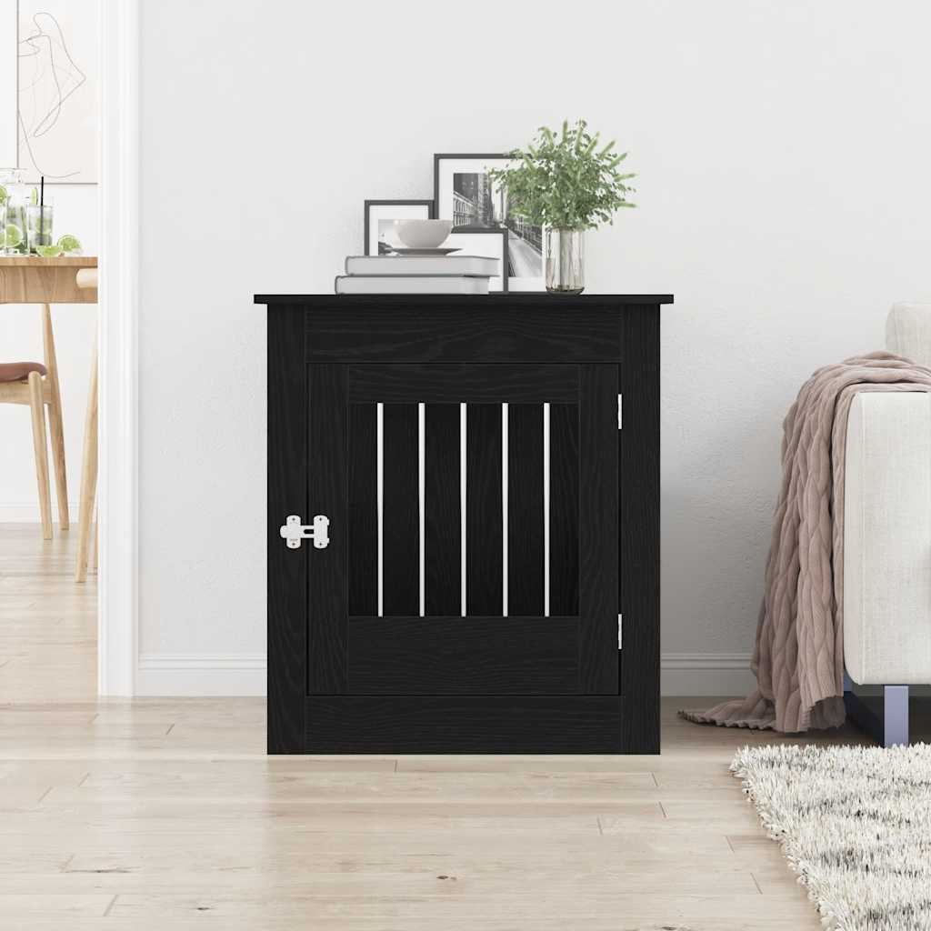 Dog Crate Furniture Black Oak 80x64.5x71 cm Engineered Wood