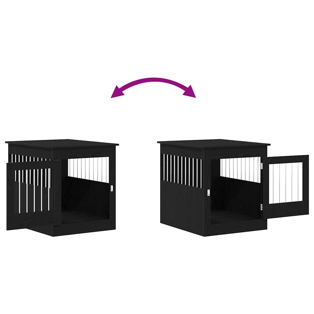 Dog Crate Furniture Black Oak 80x64.5x71 cm Engineered Wood