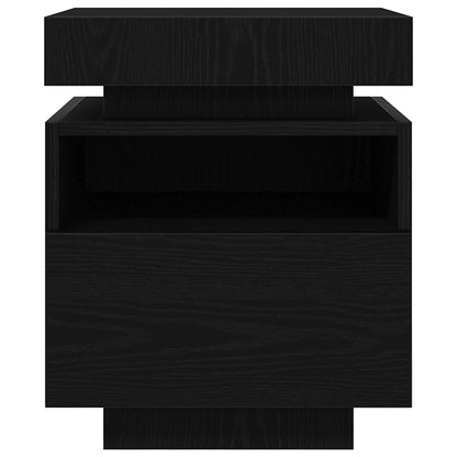 Bedside Cabinet Black oak 40 x 39 x 48.5 cm Engineered wood