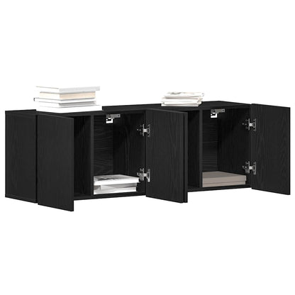 TV Cabinets 2 pcs Black Oak 120x30x41 cm Engineered Wood