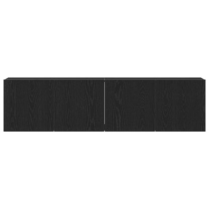 TV Cabinets 2 pcs Black Oak 160x30x41 cm Engineered Wood