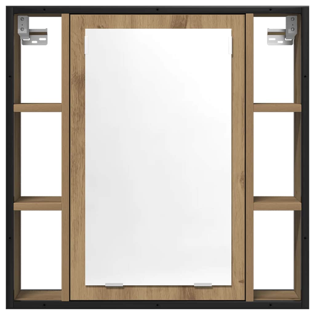 Bathroom Mirror Cabinet Artisan Oak 60x16x60 cm Engineered Wood